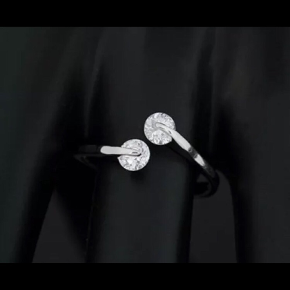 18K WHITE GOLD PLATED WOMEN OPEN RING BAND